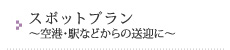 スポットプラン～空港・駅などからの送迎に～